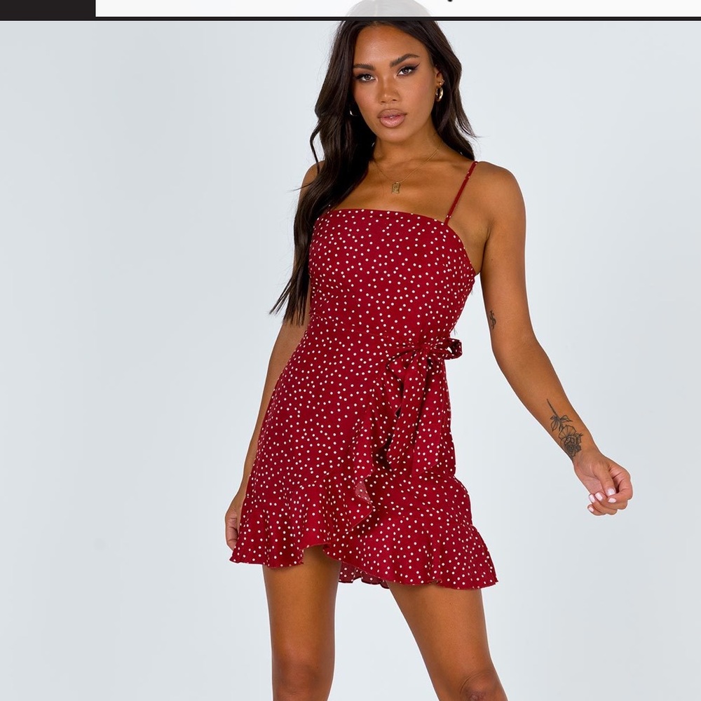 Princess Polly Caesura Mini Dress in wine color